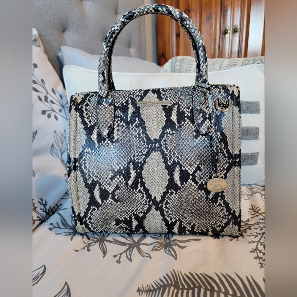 Brahmin Small Caroline Almond All Over Snake Arm/Shoulder/Crossbody Bag NWT